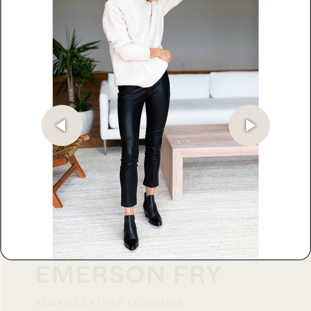 Emerson Fry Black Vegan Leather Leggings